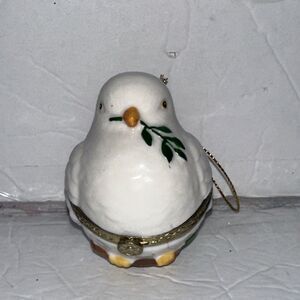 White Dove Spring Bird Trinket Box Ornament Hanging Gift